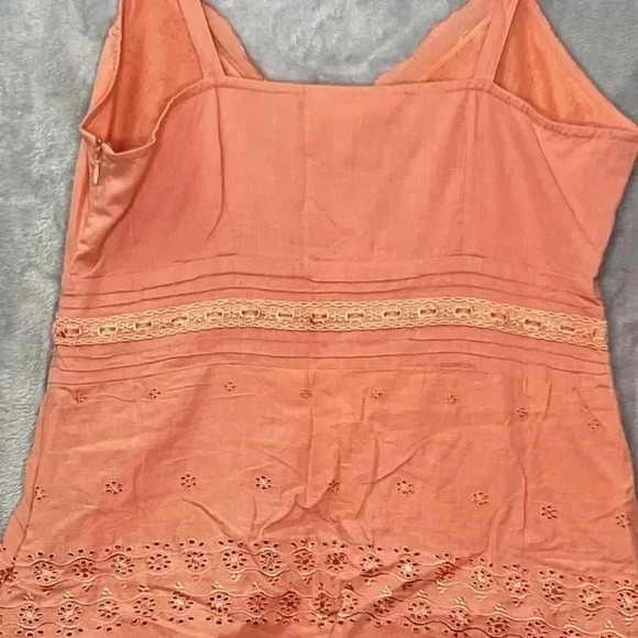 Papillon Los Angeles Embroidered Eyelet Layered Dress Romantic Cotton Sz Small - Picture 6 of 16